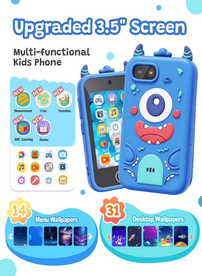 Yehtta Kids Phone with Dual Camera, 3.5'' Touchscreen Kids Smart Phone for Boys Age 3-10 Christmas Birthday Gifts, Educational Toys Phone with Music Player, Habit Tracker, ABC Learning - Image 2